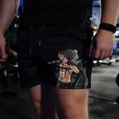 Attack On Titan Gym Shorts For Men Fitness - Tokyowai