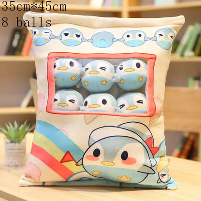 Pudding Adorable Plush Pillow Bag with Mini Animal Plushies – Perfect for Cuddling & Decor - Tokyowai