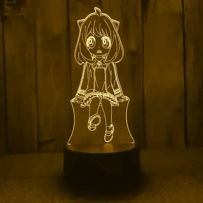 Spy x Family 3D LED Night Light – Loid, Yor & Anya Designs (Warm White)