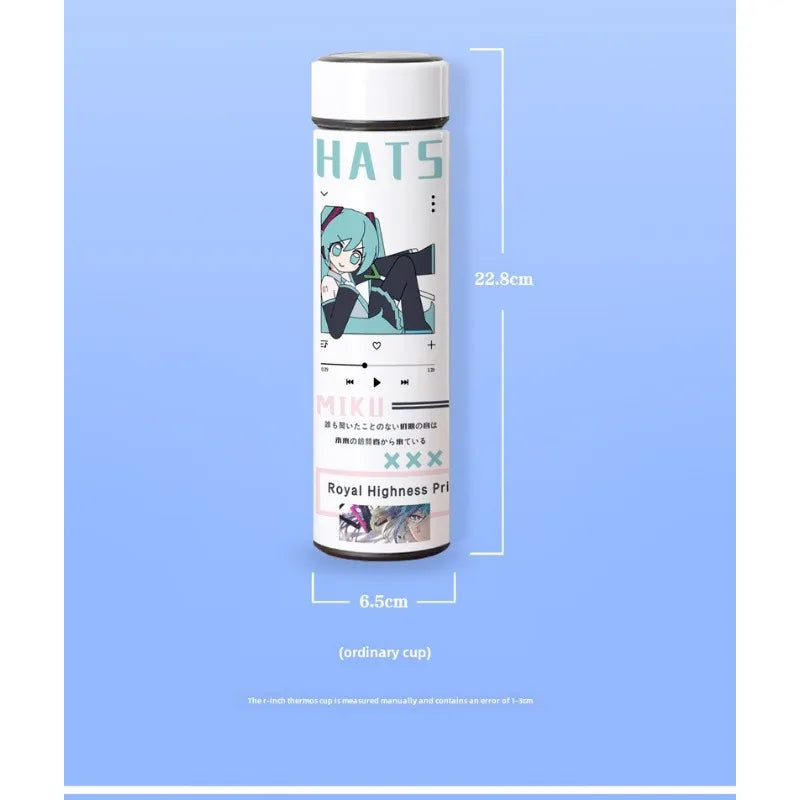 Hatsune Miku Smart Thermos Bottle – LED Temperature Display 500ml