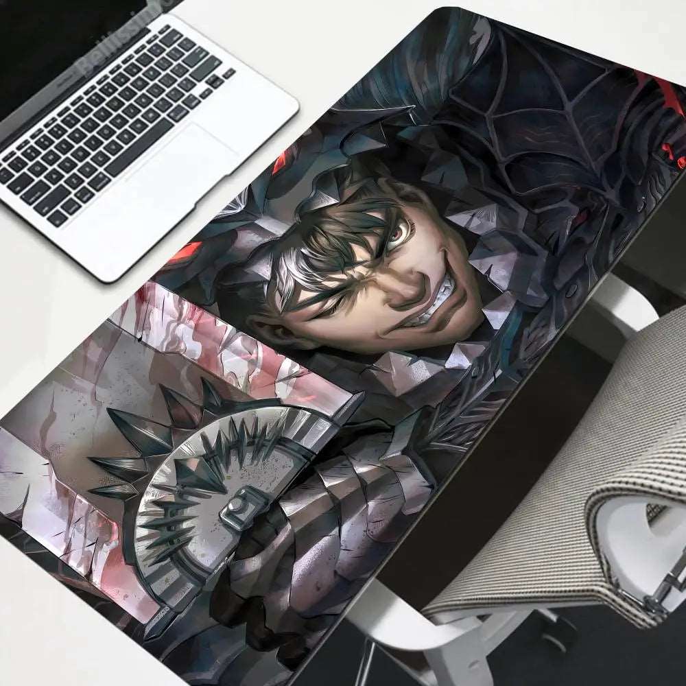Berserk Guts vs. Griffith Desk Mat – Epic Black and White Battle Design - Tokyowai