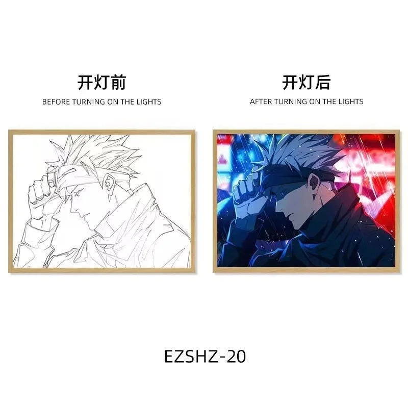 Jujutsu Kaisen LED Light Art Frame - Transforming Glow-in-the-Dark Art Piece - Tokyowai