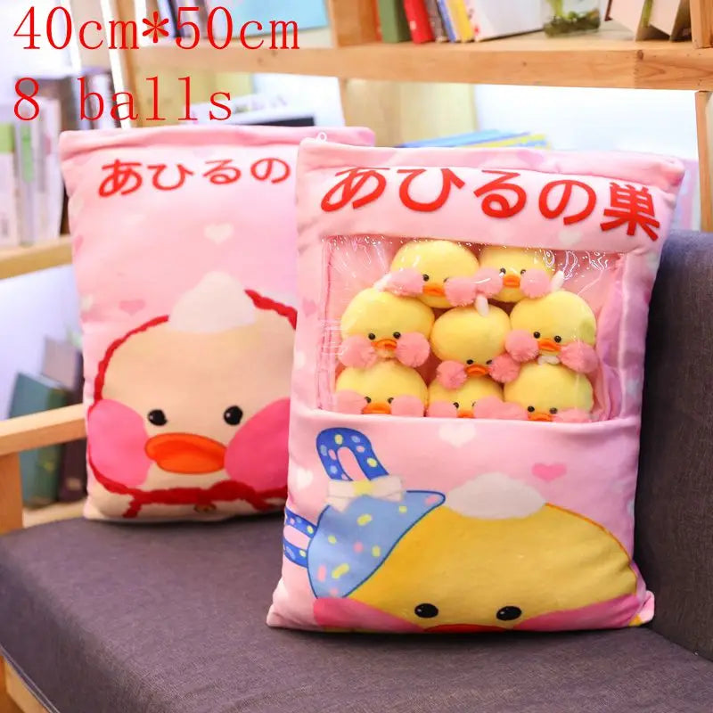Pudding Adorable Plush Pillow Bag with Mini Animal Plushies – Perfect for Cuddling & Decor - Tokyowai