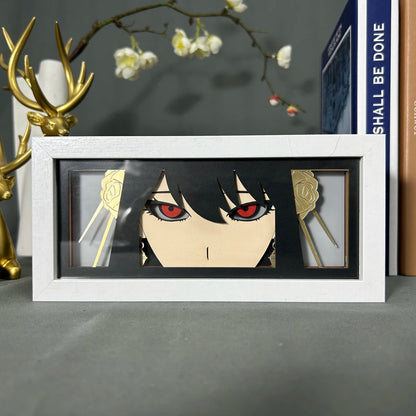 Spy x Family Yor Forger LED Shadow Box – Papercraft Light Frame (RGB or Fixed Light)