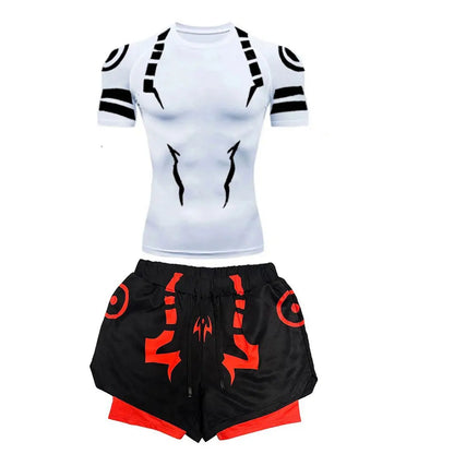 Jujutsu Kaisen Compression Set Fitness Suit for Men Quick Dry - Tokyowai