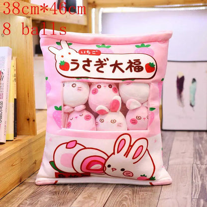 Pudding Adorable Plush Pillow Bag with Mini Animal Plushies – Perfect for Cuddling & Decor - Tokyowai