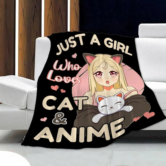Anime Blanket Collection – Gaming, Ramen & Cat Girl Themed Throws (3 Designs)