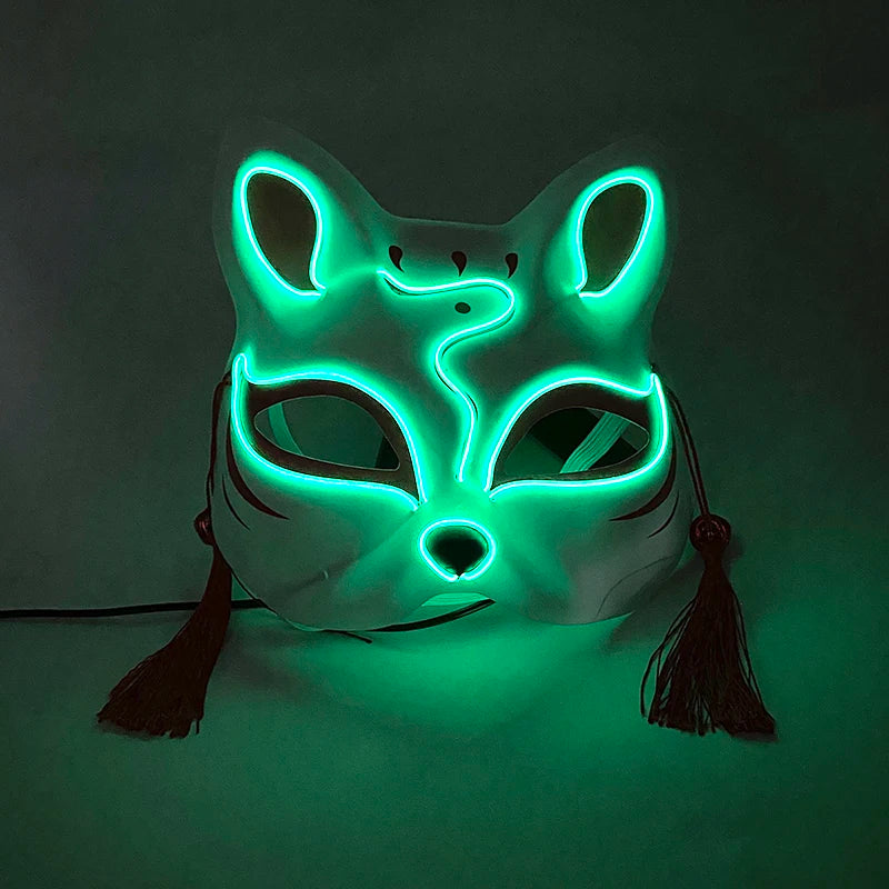 LED Neon Fox Mask – Light-Up Cosplay Mask with Multi-Flash Modes