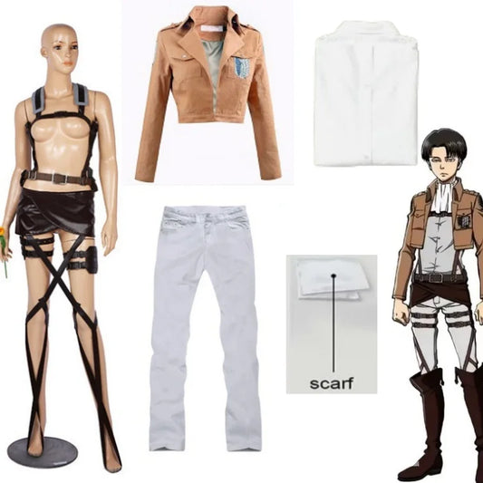 Attack on Titan Cosplay Outfit Sets – Eren, Mikasa & Levi Variants