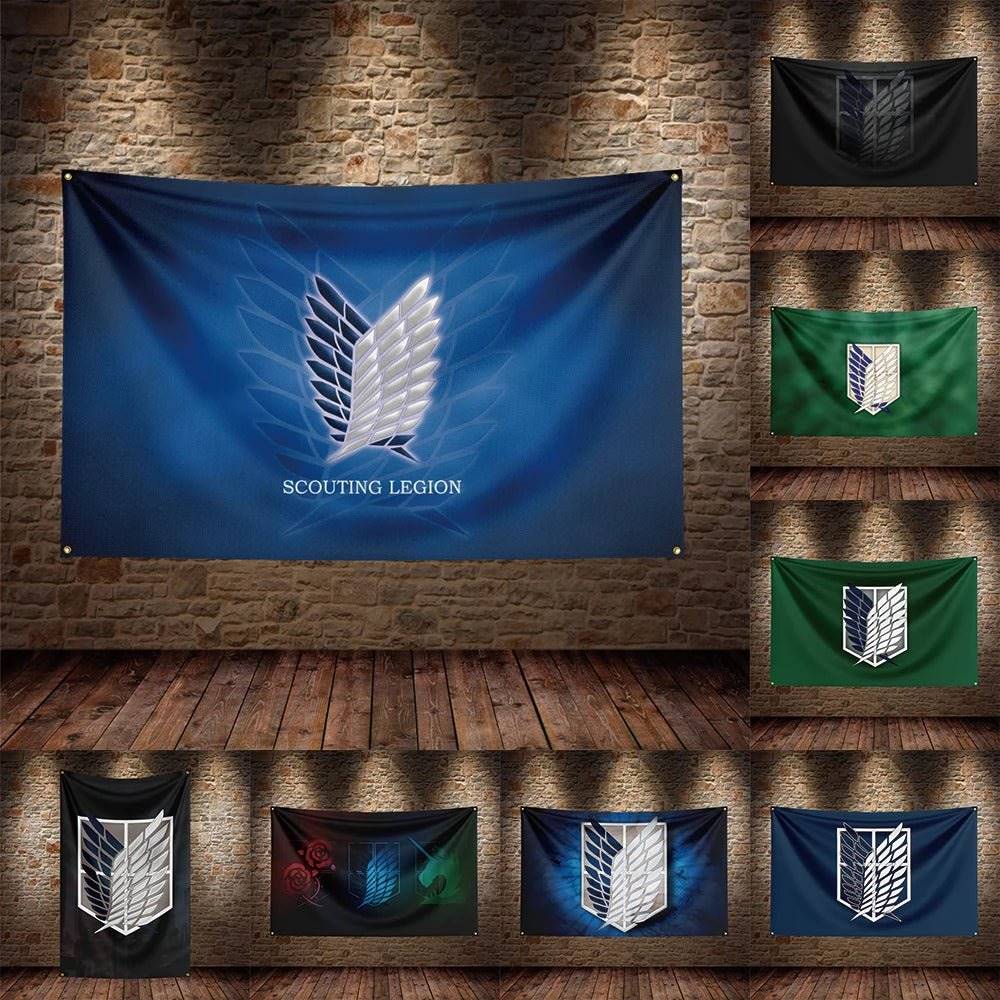 Attack on titan Flag Polyester Banner For Decor - Tokyowai
