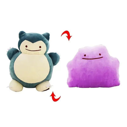 Snorlax & Ditto Transforming Plush Toy – Reversible Zipper Pillow