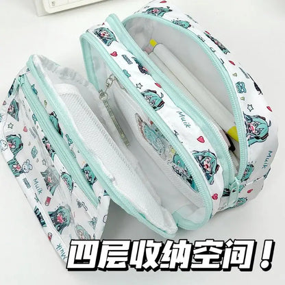 Hatsune Miku Multi-Pocket Anime Themed Pencil Case - Tokyowai