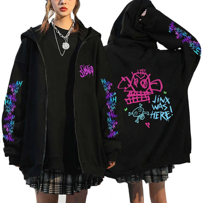 Arcane Jinx Graffiti Oversized Hoodie – Street Punk Edition
