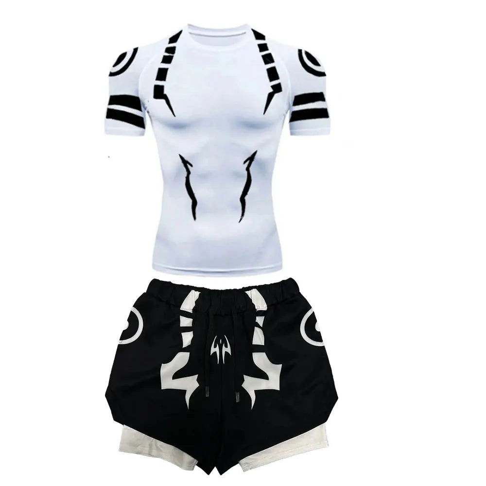 Jujutsu Kaisen Compression Set Fitness Suit for Men Quick Dry - Tokyowai