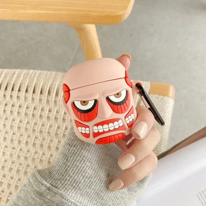 Attack on Titan Colossal Titan AirPods Case – Silicone Shockproof Cover with Clip