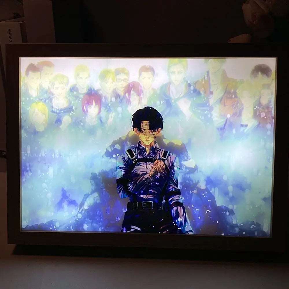 Attack on Titan LED Art Frame – Illuminated Anime Decor for Fans - Tokyowai