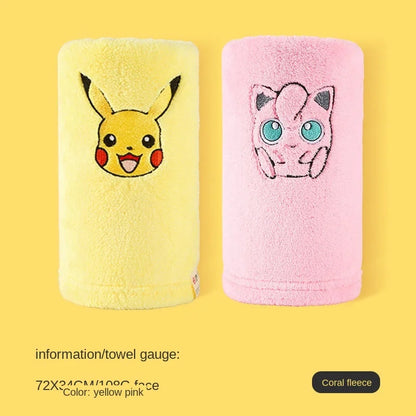 Pokémon GO Coral Fleece Face Towels – Pikachu, Psyduck & Jigglypuff (3 Variants)