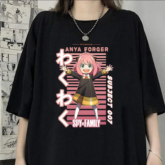 Anya Forger Spy x Family Oversized Black T-Shirt - Tokyowai