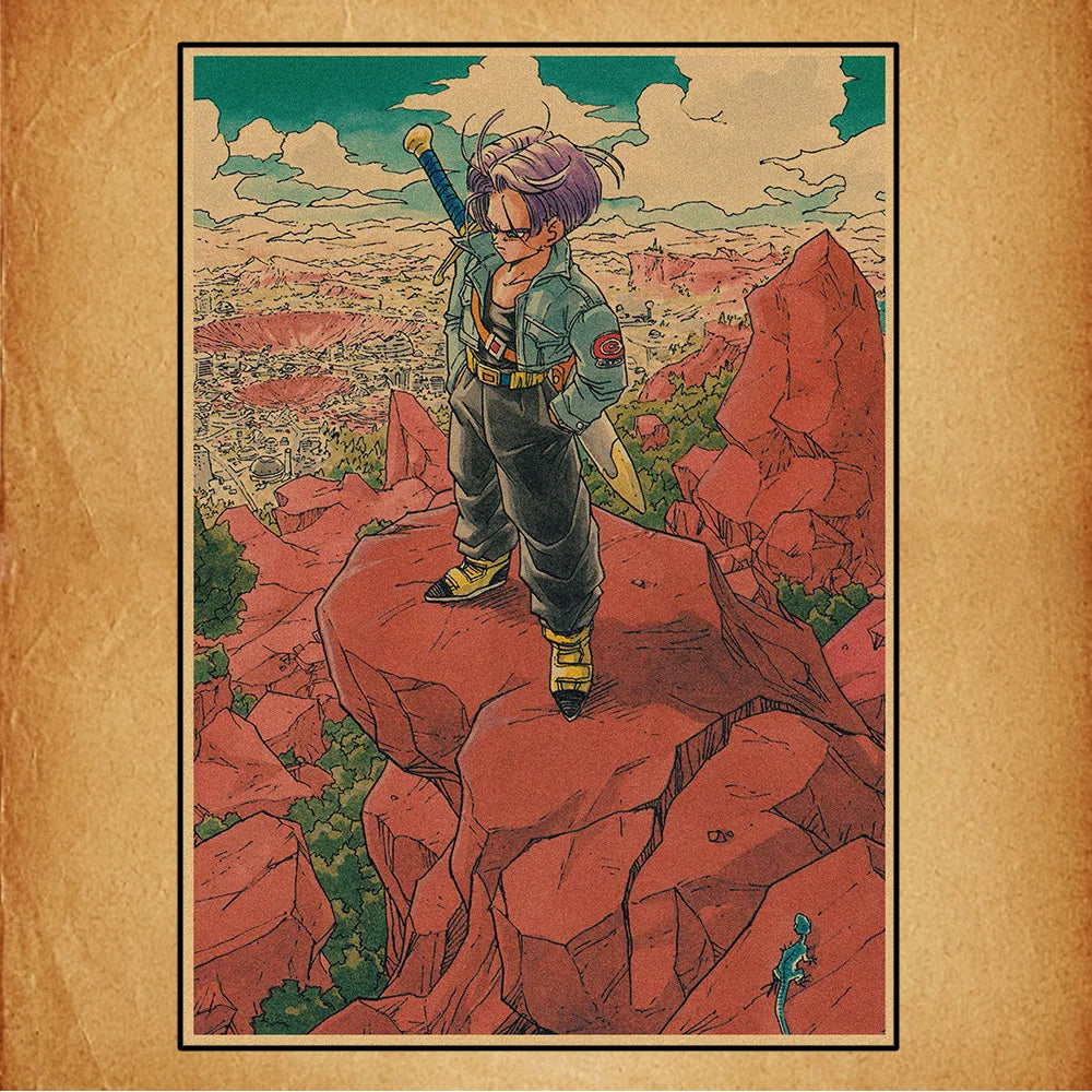 Dragon Ball Retro Poster Set – Unframed Wall Art Prints