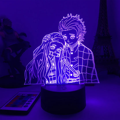 Demon Slayer LED Night Light Collection – 16-Color Anime Acrylic Lamps (37 Variants)