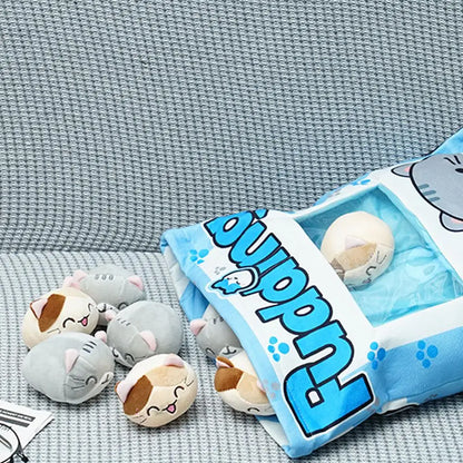Pudding Plush Pillow Set with Cat Plushies - Tokyowai
