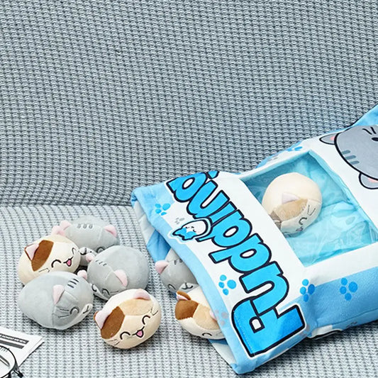 Pudding Plush Pillow Set with Cat Plushies - Tokyowai