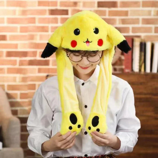Pokemon Pikachu Gengar Eevee Beanie Hat Can Moving Bunny Ears - Tokyowai