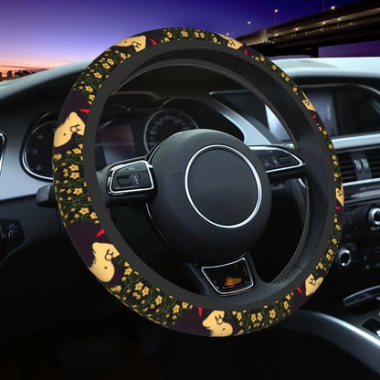 Mafalda Manga-Inspired Plaid Steering Wheel Cover