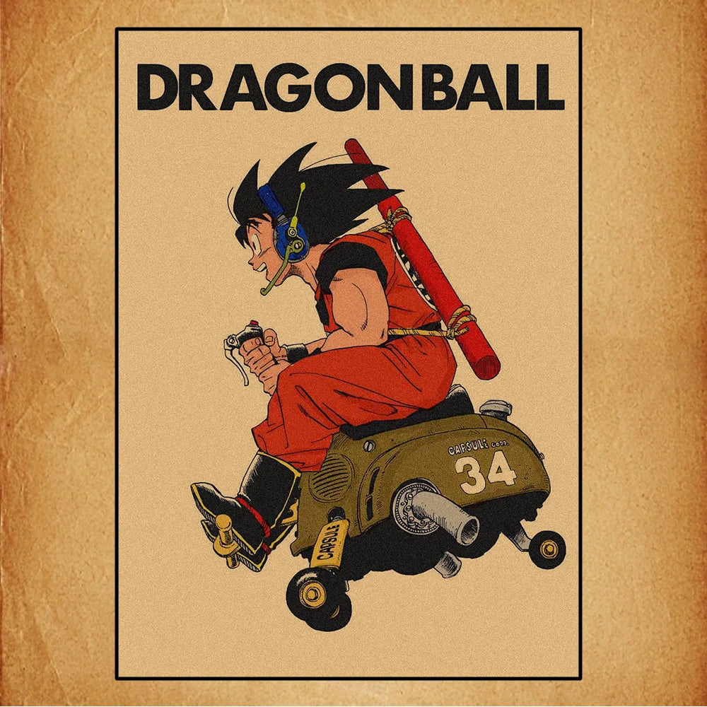 Dragon Ball Retro Poster Set – Unframed Wall Art Prints