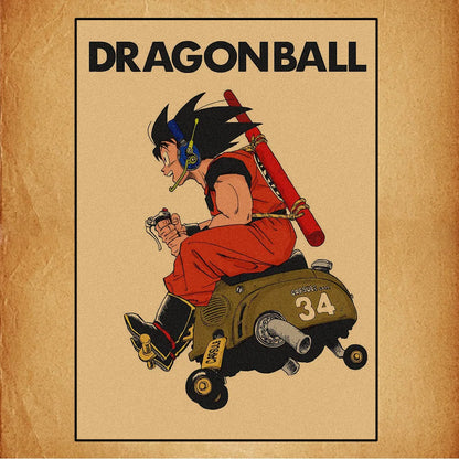 Dragon Ball Retro Poster Set – Unframed Wall Art Prints