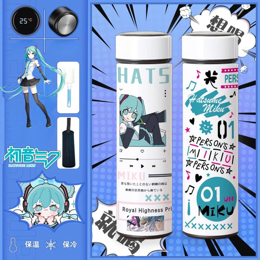 Hatsune Miku Smart Thermos Bottle – LED Temperature Display 500ml