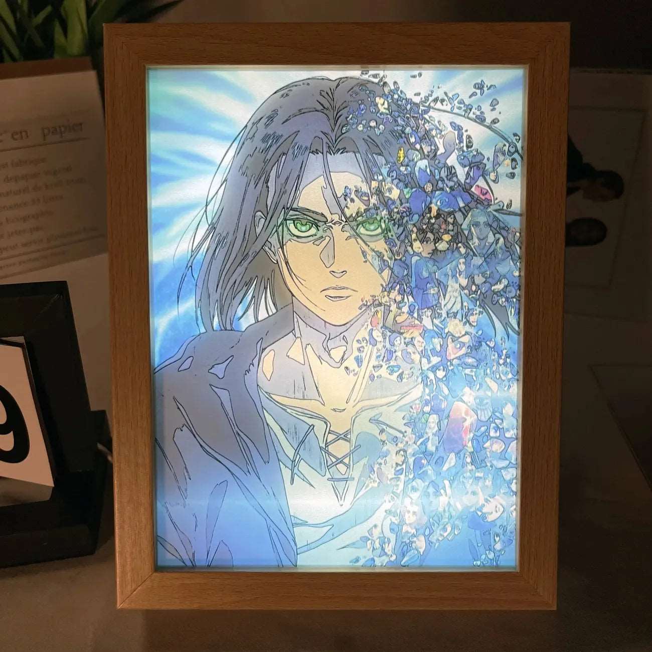 Attack on Titan LED Art Frame – Illuminated Anime Decor for Fans - Tokyowai