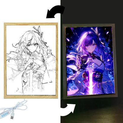Genshin Impact LED Frame Light Art – Interactive and Captivating Wall Decor - Tokyowai