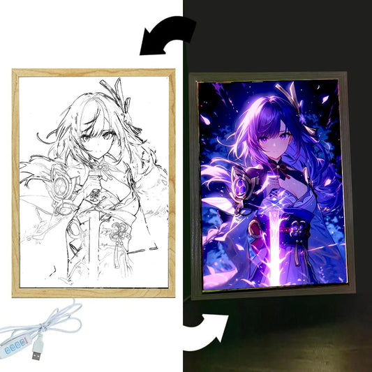 Genshin Impact LED Frame Light Art – Interactive and Captivating Wall Decor - Tokyowai