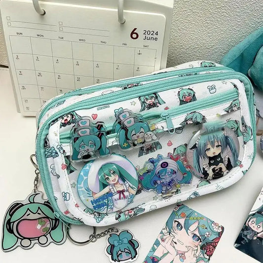 Hatsune Miku Multi-Pocket Anime Themed Pencil Case - Tokyowai