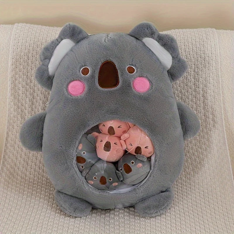 Pudding Cute Fruit & Animal Plush Pillow with Mini Plush Balls - Tokyowai