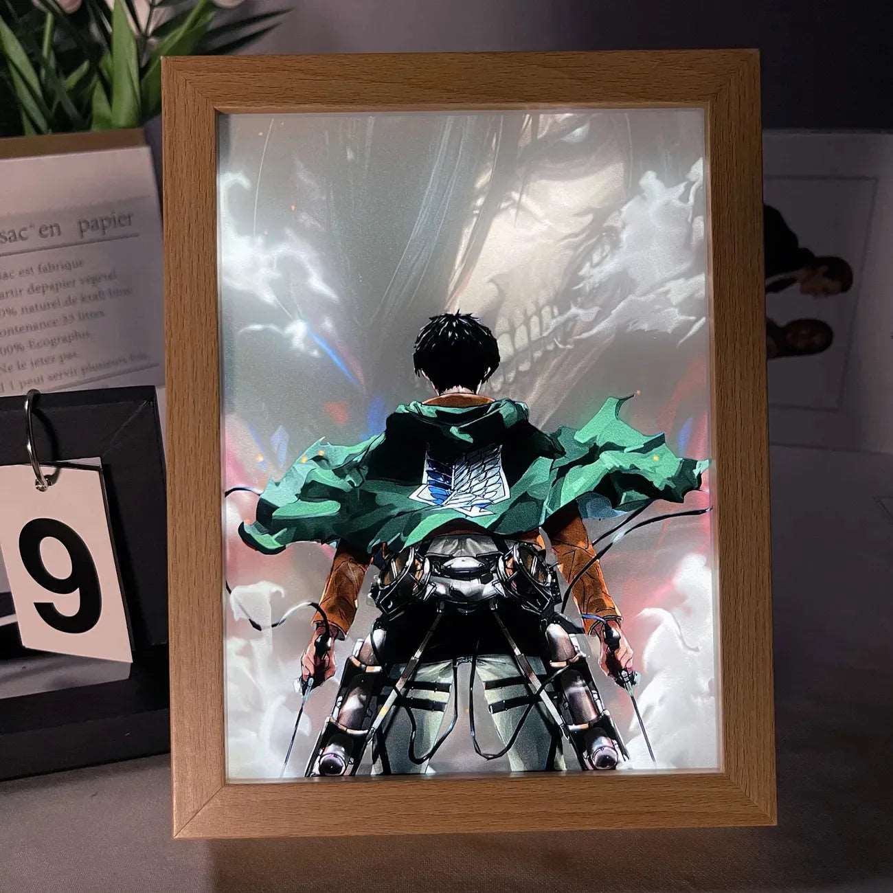 Attack on Titan LED Art Frame – Illuminated Anime Decor for Fans - Tokyowai
