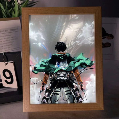 Attack on Titan LED Art Frame – Illuminated Anime Decor for Fans - Tokyowai
