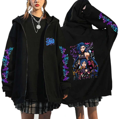 Arcane Jinx Graffiti Oversized Hoodie – Street Punk Edition