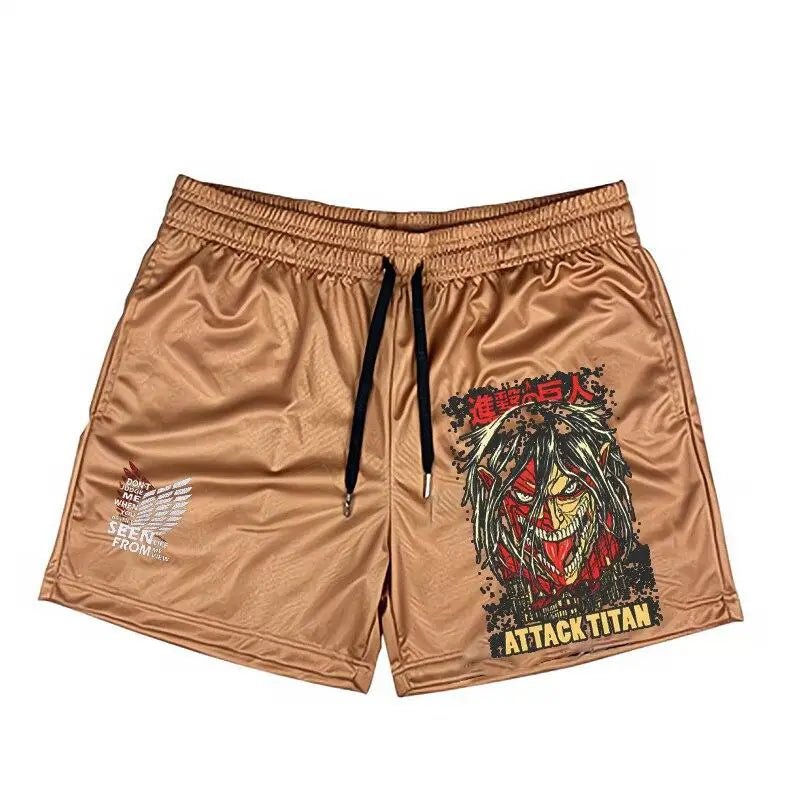 Attack On Titan Gym Shorts For Men Fitness - Tokyowai