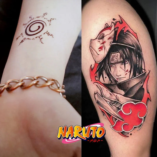 Naruto Waterproof Temporary Tattoo Stickers – 5, 10, or 20-Piece Sets