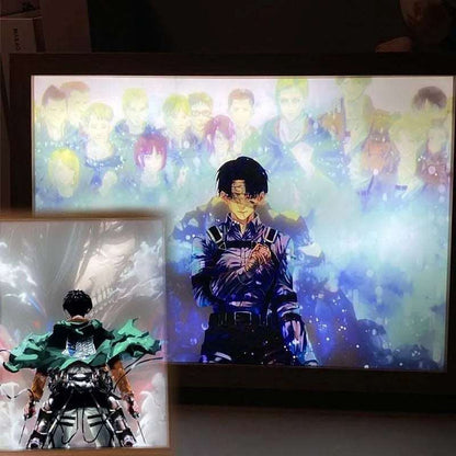 Attack on Titan LED Art Frame – Illuminated Anime Decor for Fans - Tokyowai