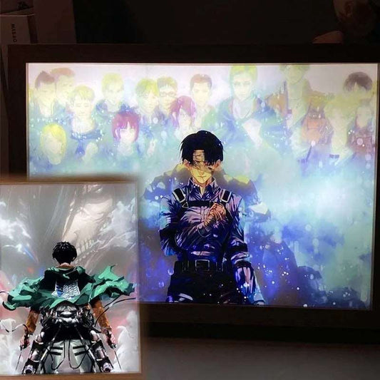 Attack on Titan LED Art Frame – Illuminated Anime Decor for Fans - Tokyowai