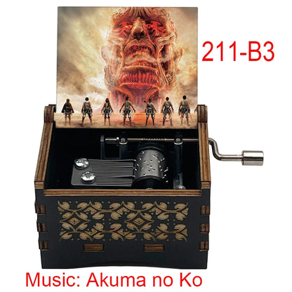 Attack on Titan "Akuma no Ko" Wooden Music Box – Hand-Cranked Collectible