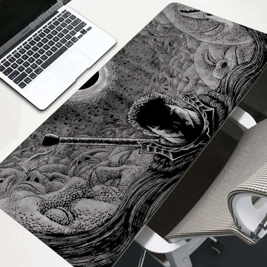 Berserk Guts vs. Griffith Desk Mat – Epic Black and White Battle Design - Tokyowai