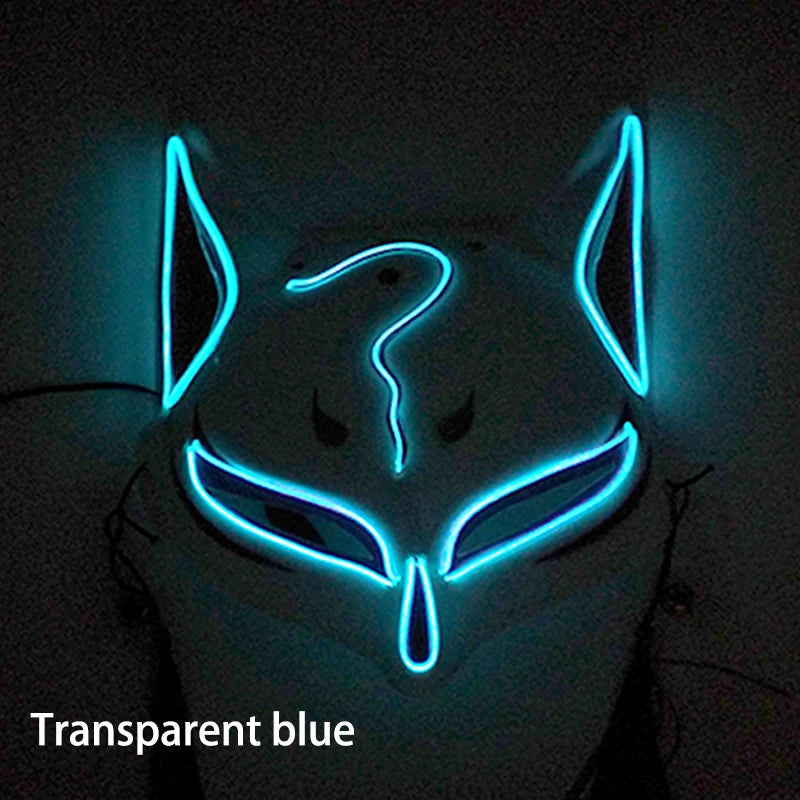 LED Neon Fox Mask – Light-Up Cosplay Mask with Multi-Flash Modes
