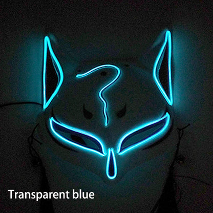 LED Neon Fox Mask – Light-Up Cosplay Mask with Multi-Flash Modes