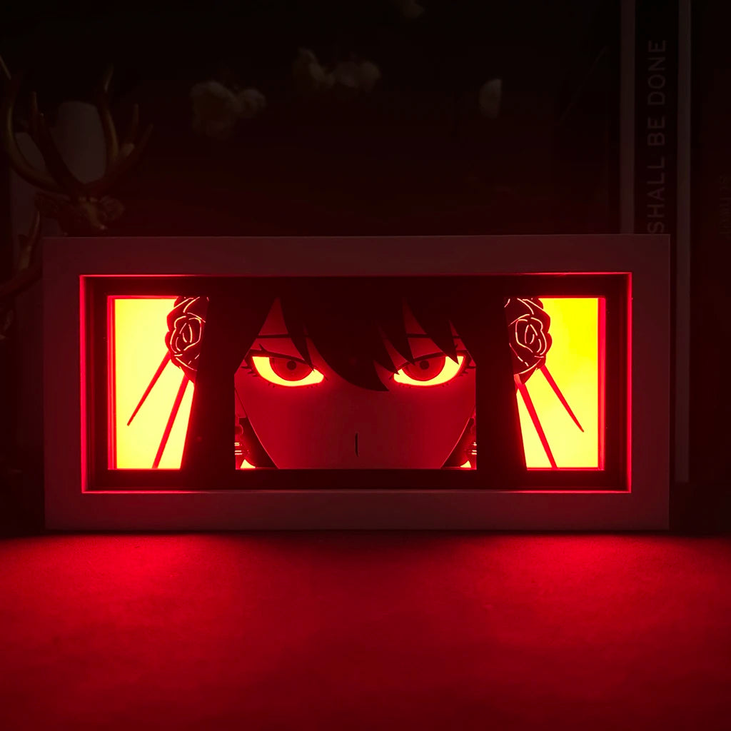 Spy x Family Yor Forger LED Shadow Box – Papercraft Light Frame (RGB or Fixed Light)