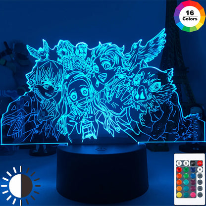Demon Slayer LED Night Light Collection – 16-Color Anime Acrylic Lamps (37 Variants)