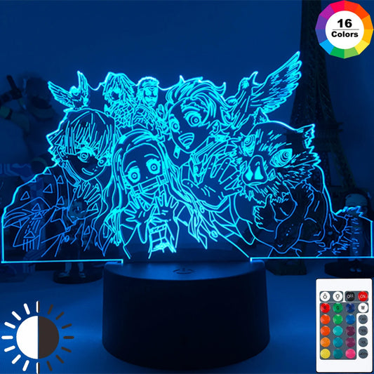Demon Slayer LED Night Light Collection – 16-Color Anime Acrylic Lamps (37 Variants)
